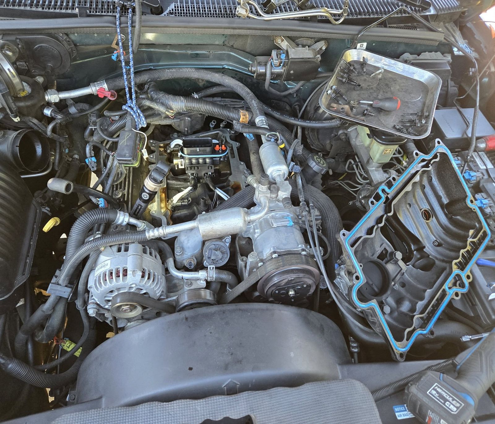 1996 GMC Yukon in Ojai with the upper intake removed for a fuel injector repair